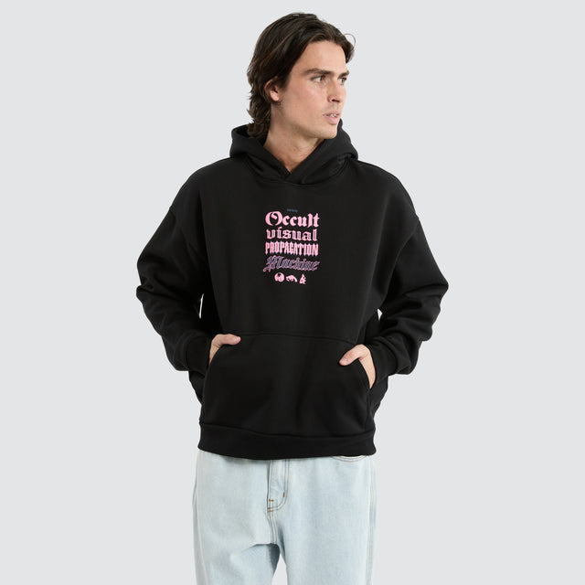 Occult Oversized Hoodie Jet Black