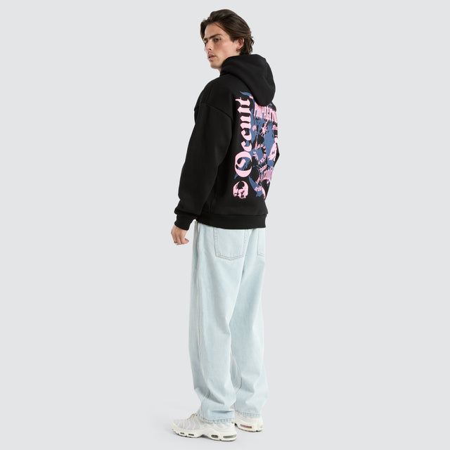 Occult Oversized Hoodie Jet Black