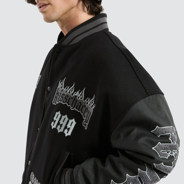 Brawn Varsity Jacket Jet Black