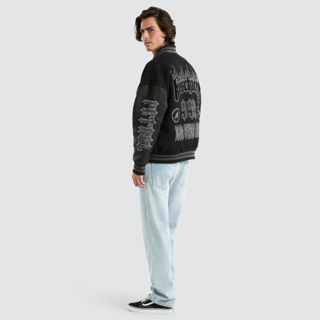 Brawn Varsity Jacket Jet Black