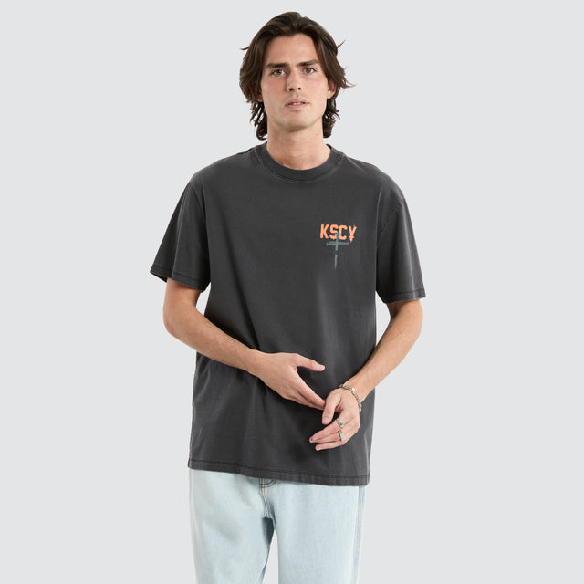 Stormed Relaxed Tee Pigment Black