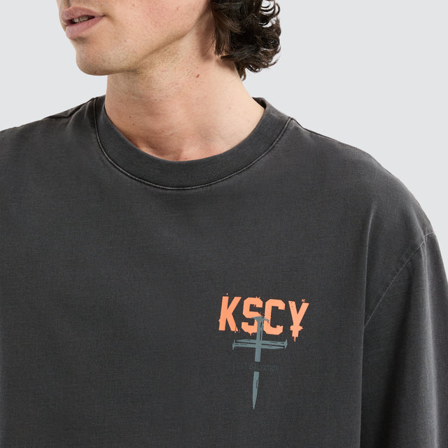 Stormed Relaxed Tee Pigment Black