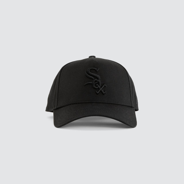 model wears Chicago W. Sox 9FORTY A-Frame Black Headwear Black - image 1