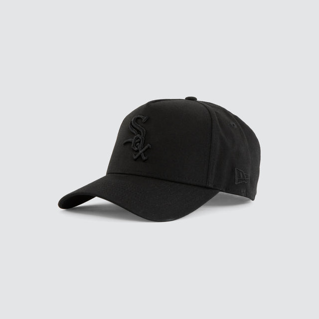 model wears Chicago W. Sox 9FORTY A-Frame Black Headwear Black - image 2