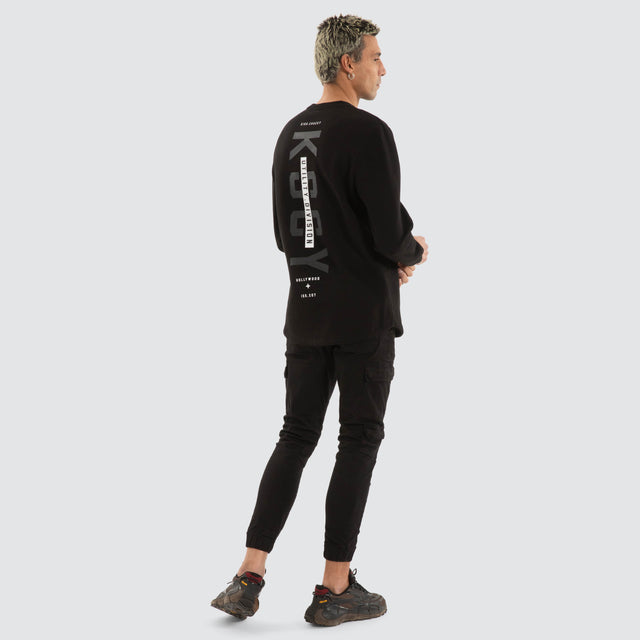 Flicker Dual Curved Sweater Jet Black