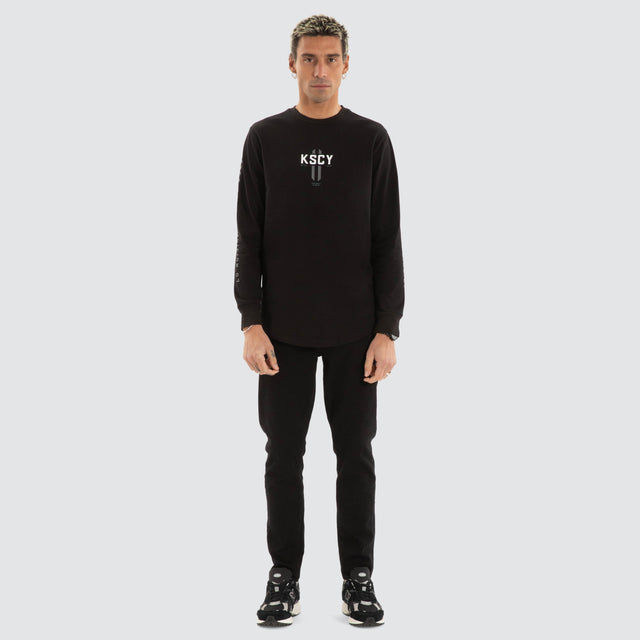Arcade Dual Curved LS Tee Jet Black