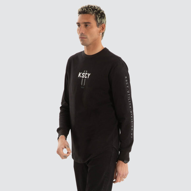 Arcade Dual Curved LS Tee Jet Black