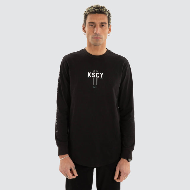 Arcade Dual Curved LS Tee Jet Black