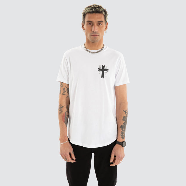 Decay Dual Curved Tee White