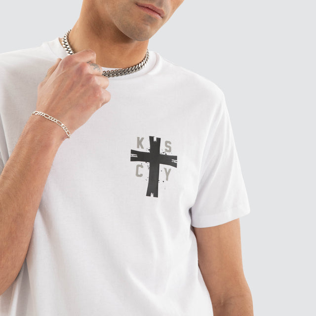 Decay Dual Curved Tee White