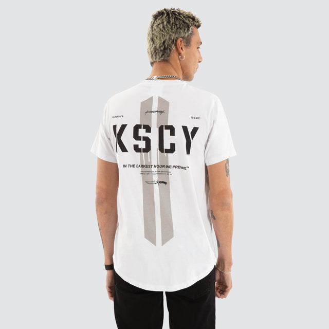 model wears Grasp Dual Curved Tee White T-Shirts White - image 1