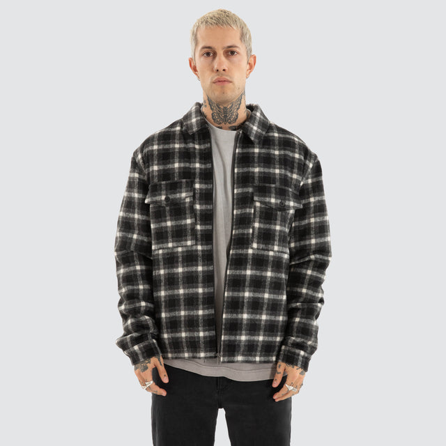 Cradle Overshirt Jacket Grey Check