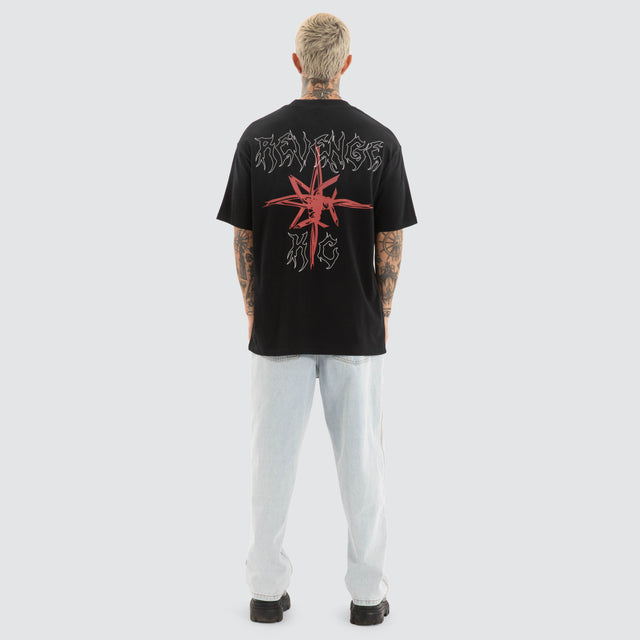 model wears Coven Box Fit Tee Jet Black T-Shirts Black - image 4