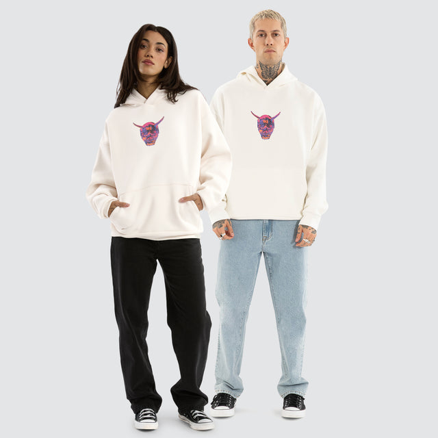 Mask Oversized Hoodie Natural White