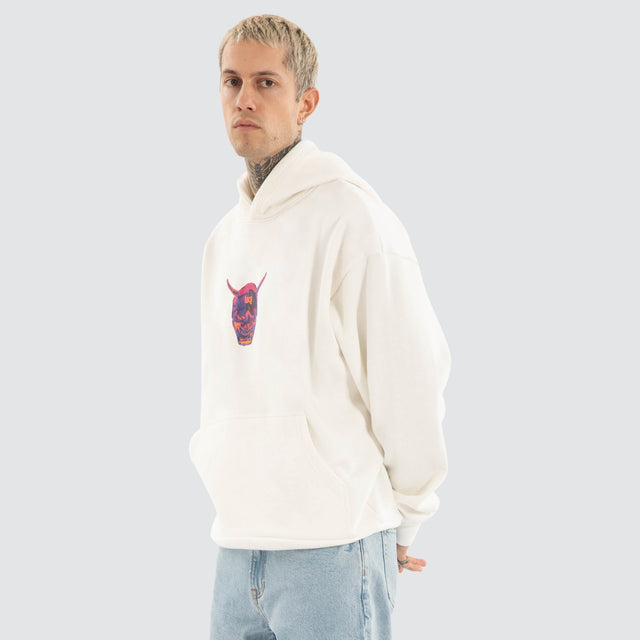 Mask Oversized Hoodie Natural White