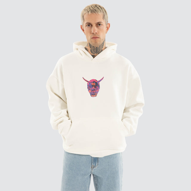 Mask Oversized Hoodie Natural White