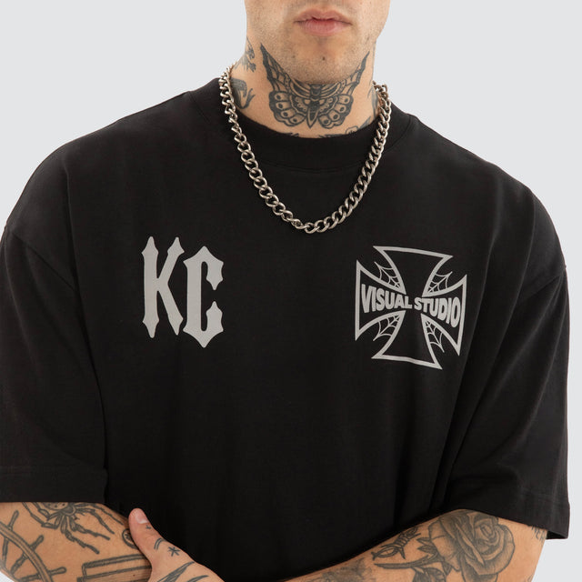 model wears Exodus Street Tee Jet Black T-Shirts Black - image 5