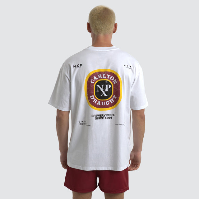 model wears Carlton Draught Centennial Box Fit Tee Optical White T-Shirts White - image 1