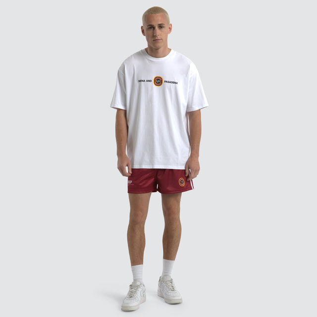 model wears Carlton Draught Centennial Box Fit Tee Optical White T-Shirts White - image 2