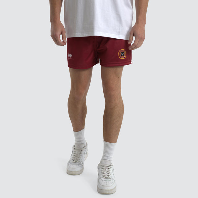 model wears Carlton Draught Comet Football Short Maroon Shorts Red - image 1
