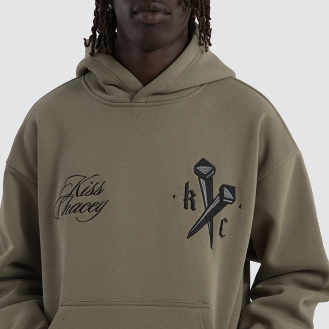 Nailed Relaxed Hoodie Khaki