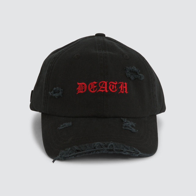 model wears Rip Dad Cap Washed Black Headwear Black - image 1