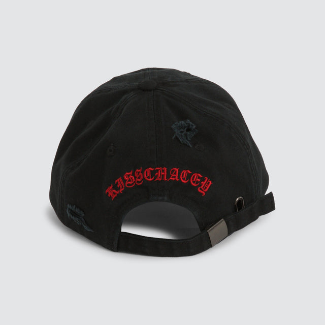 model wears Rip Dad Cap Washed Black Headwear Black - image 3