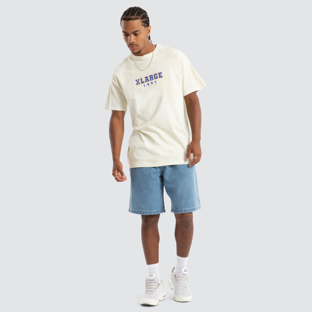 College Box Fit Tee Vintage White