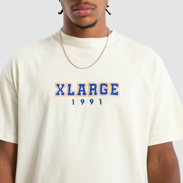 College Box Fit Tee Vintage White