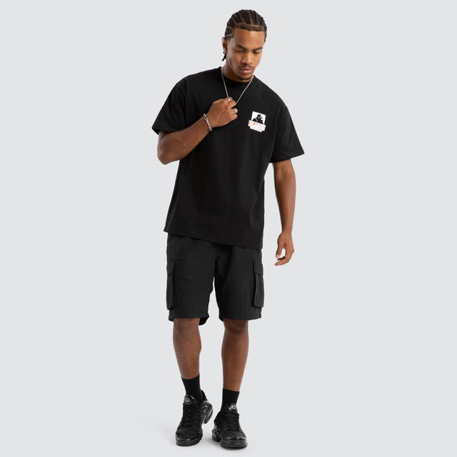 model wears Stack Box Fit Tee Black T-Shirts Black - image 2