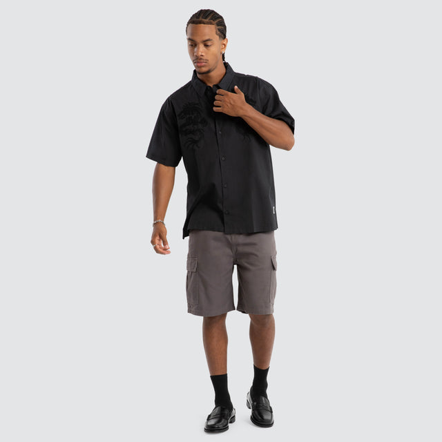 model wears Dragon Short sleeve Shirt Black Short Sleeve Shirts Black - image 2