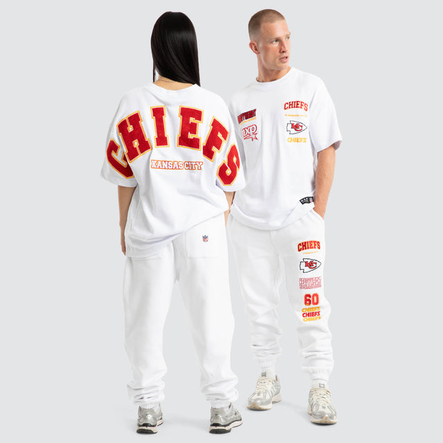 model wears Kansas City Chiefs Kickoff Trackpant White Trackpants White - image 2