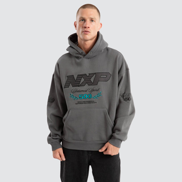 model wears Bounty Box Fit Hoodie Charcoal Hoodies Grey - image 1