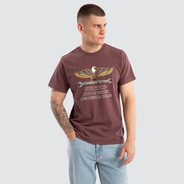 model wears Repair Tee Mahogany T-Shirts Red - image 1