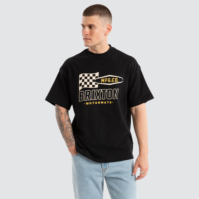 model wears Motorway Tee Black T-Shirts Black - image 1
