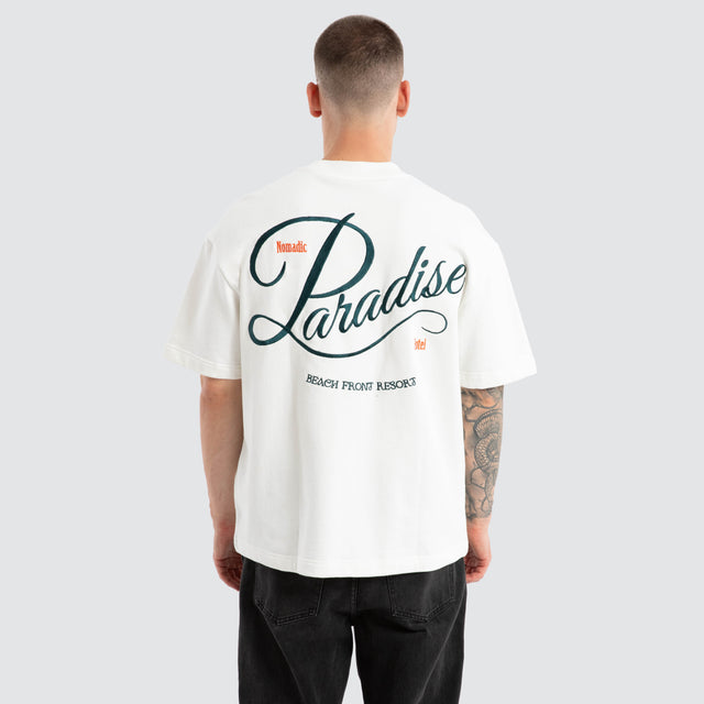 Burleigh Loopback Street Tee Natural White