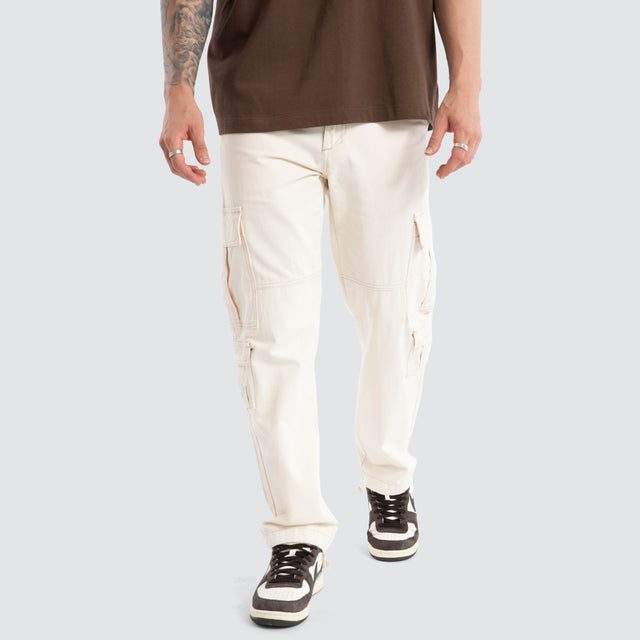 model wears Utility Cargo Pant Off White Pants Cream - image 1