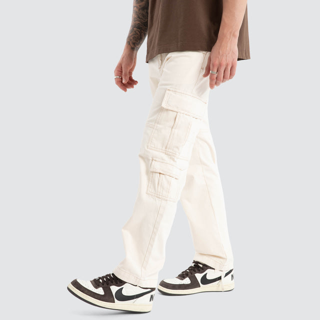 model wears Utility Cargo Pant Off White Pants Cream - image 4