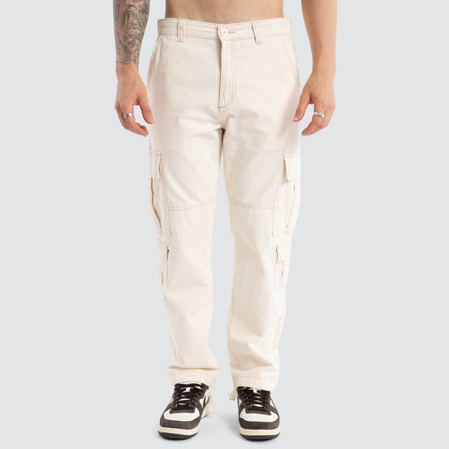 model wears Utility Cargo Pant Off White Pants Cream - image 6