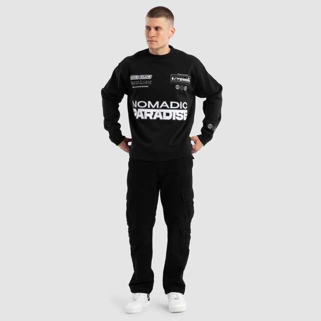 Hike Crew Neck Jumper Jet Black