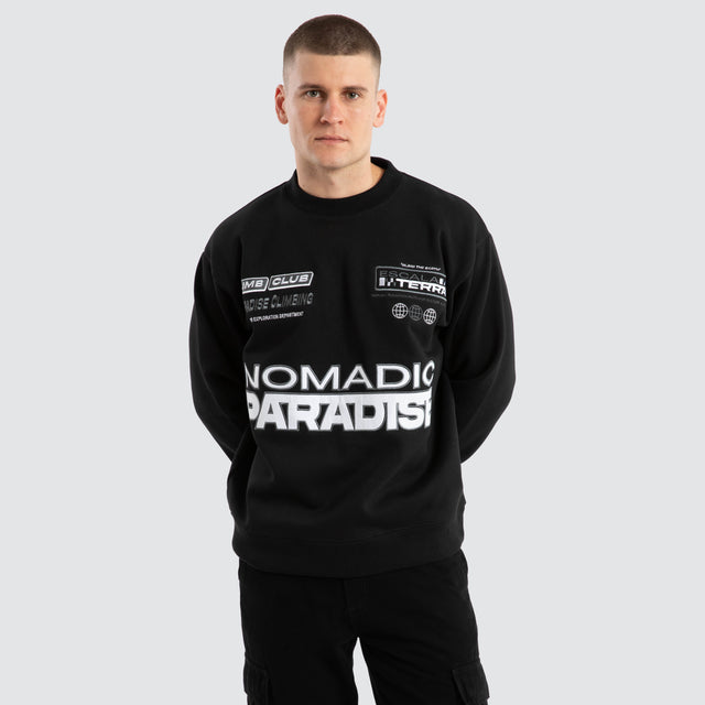 Hike Crew Neck Jumper Jet Black