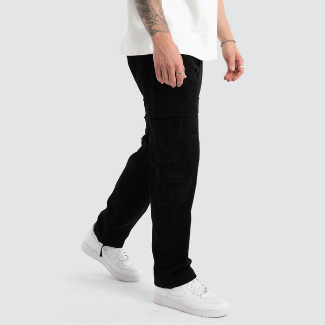 model wears Utility Cargo Pant Black Pants Black - image 3