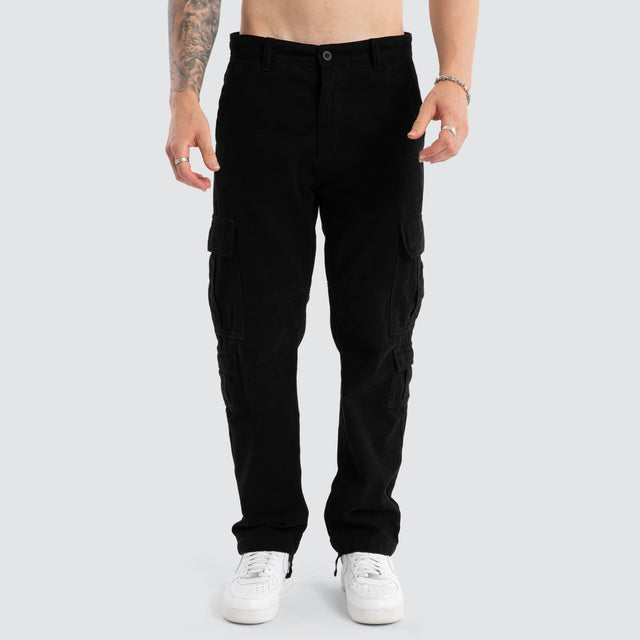 model wears Utility Cargo Pant Black Pants Black - image 6