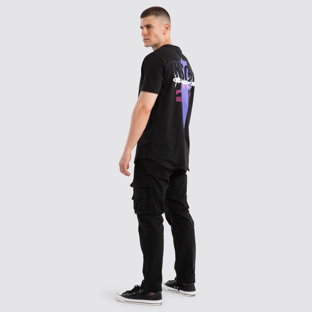 Zingify Dual Curved Tee Jet Black