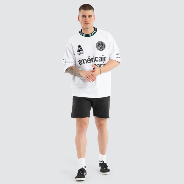 model wears Savage Loopback Oversized Tee White T-Shirts White - image 2