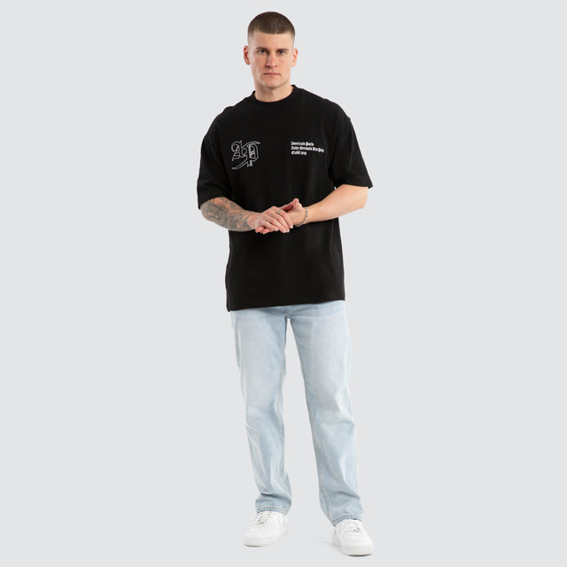 model wears Pride Box Fit Tee Jet Black T-Shirts Black - image 2