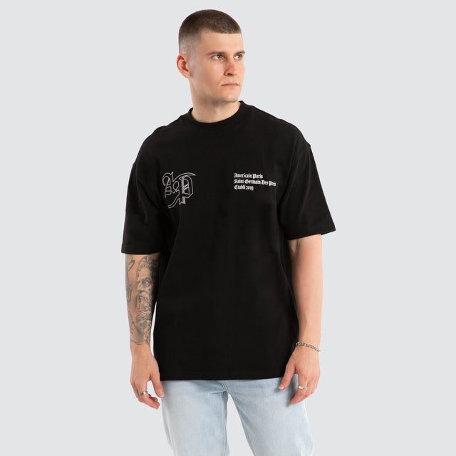 model wears Pride Box Fit Tee Jet Black T-Shirts Black - image 3