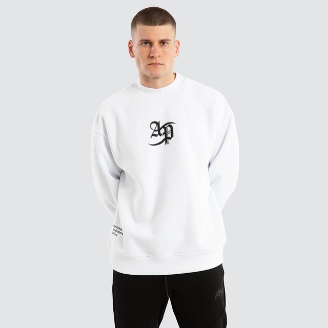 model wears Cicero Relaxed Sweater White Jumpers White - image 2