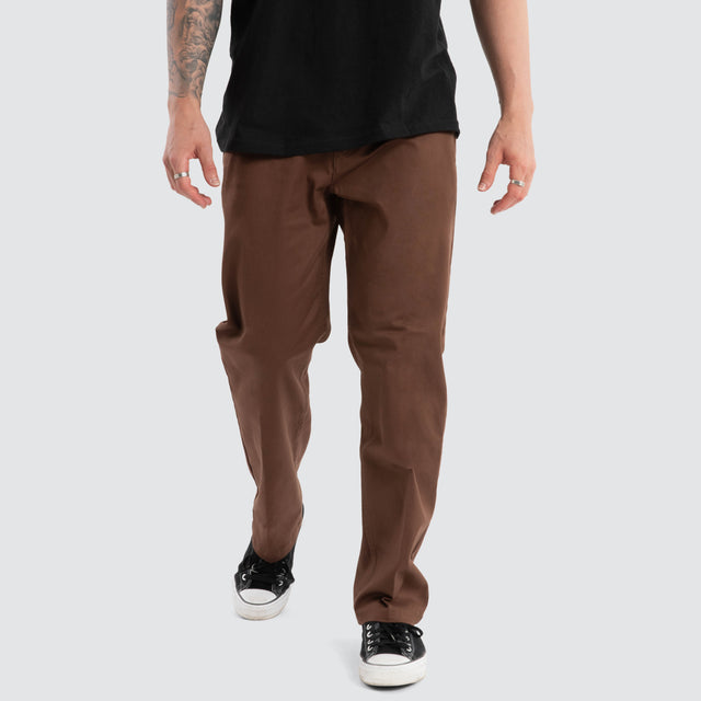 model wears Choice Chino Relaxed Pant Brown Pants Brown - image 1