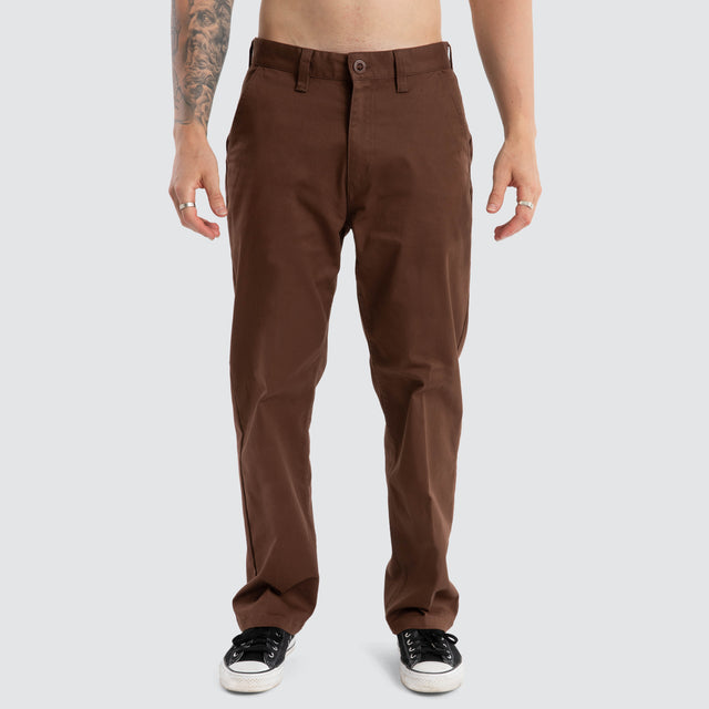 model wears Choice Chino Relaxed Pant Brown Pants Brown - image 6